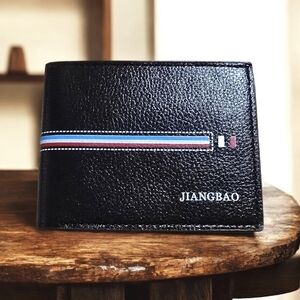 Black  Wallet with Stripe Detail